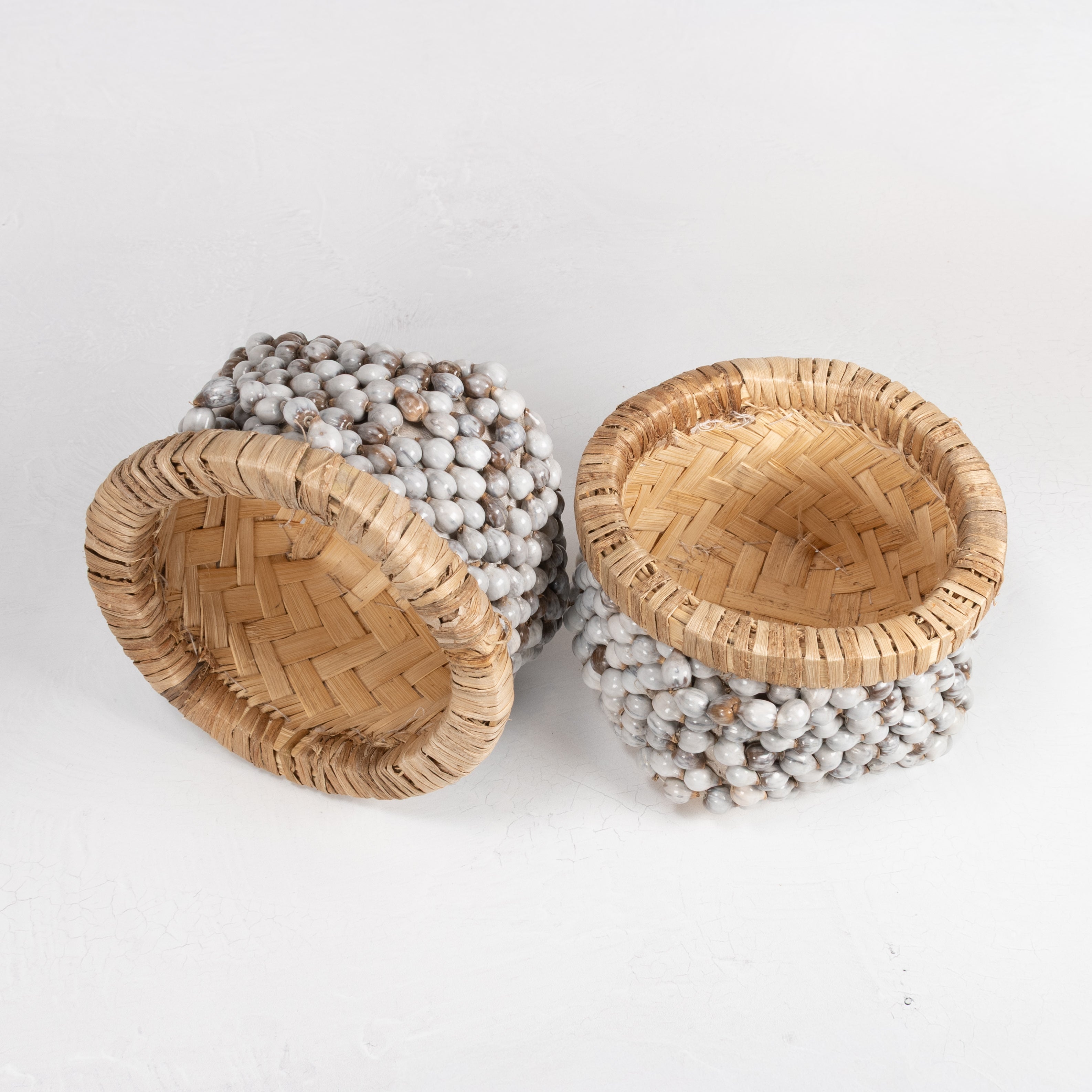 Handwoven Seed Bead Basket - Small Square