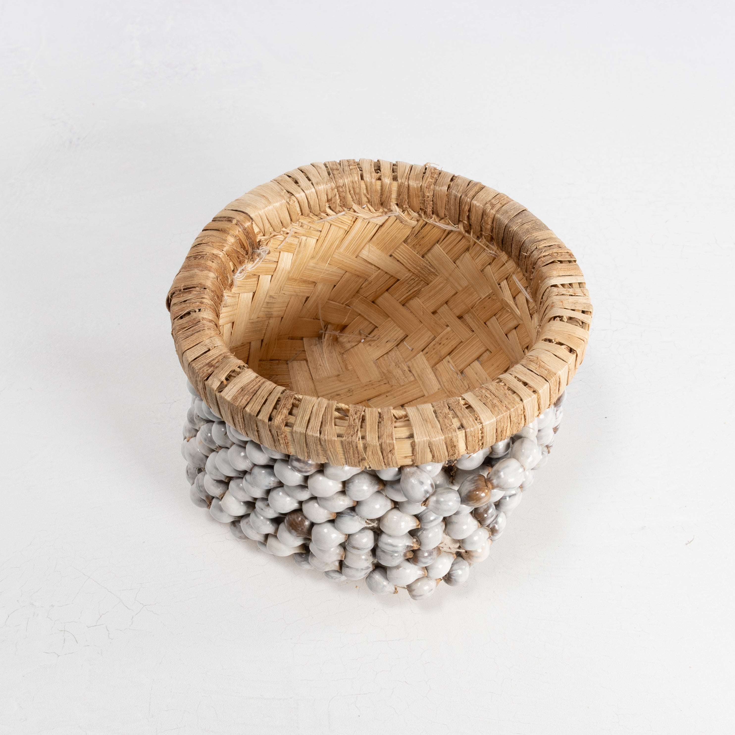 Handwoven Seed Bead Basket - Small Square