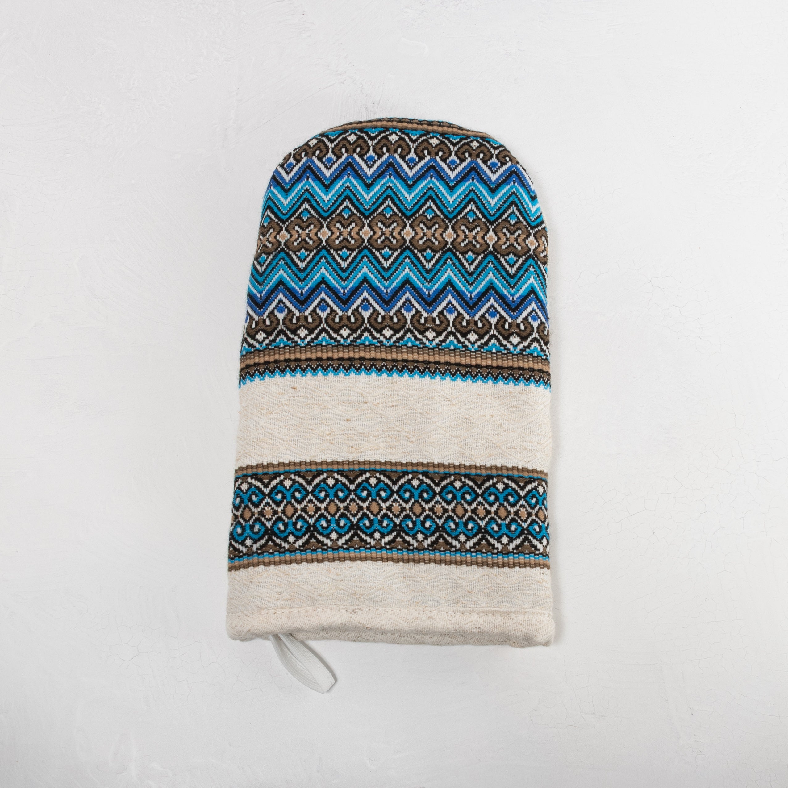 Embroidered Oven Mitt - Blue