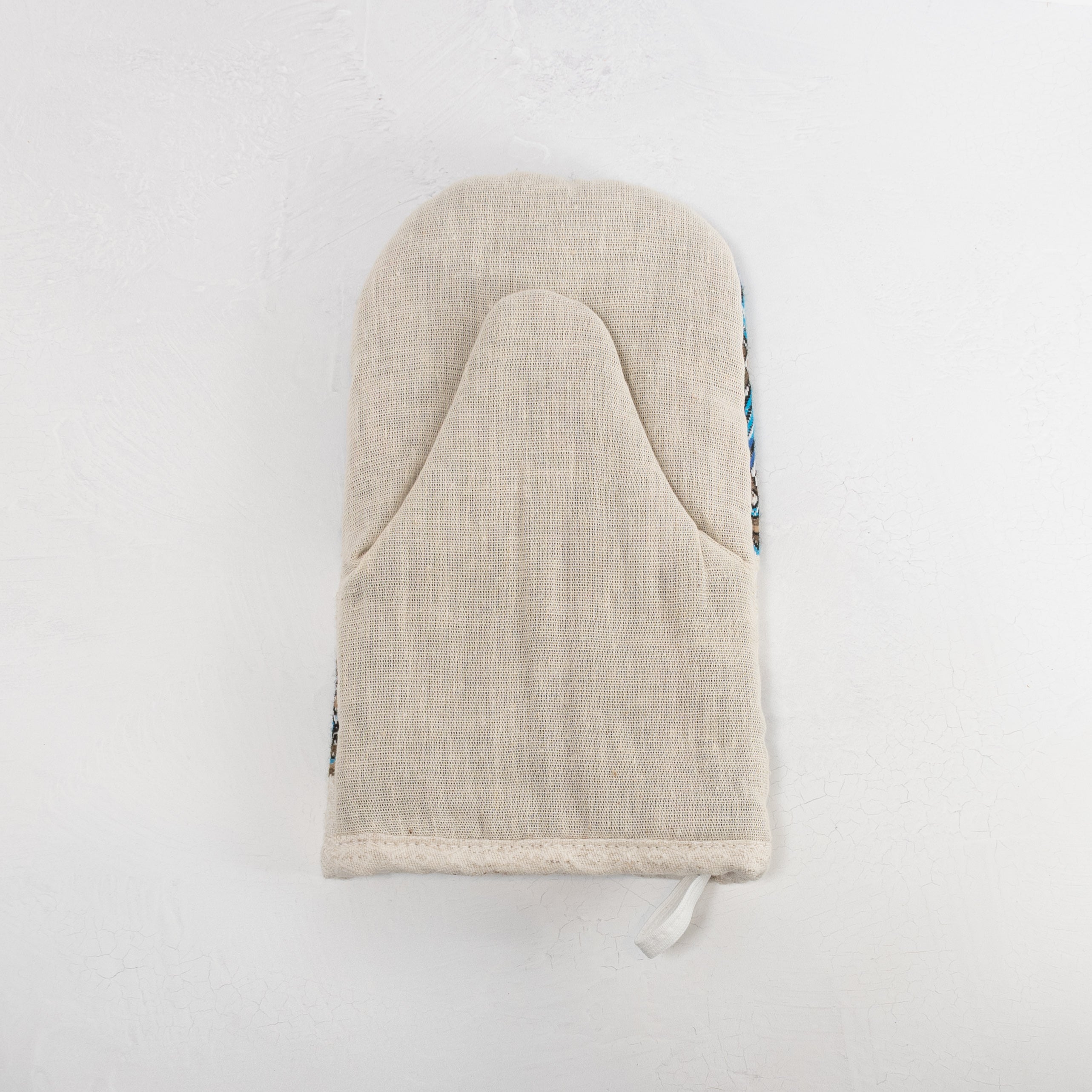 Embroidered Oven Mitt - Blue