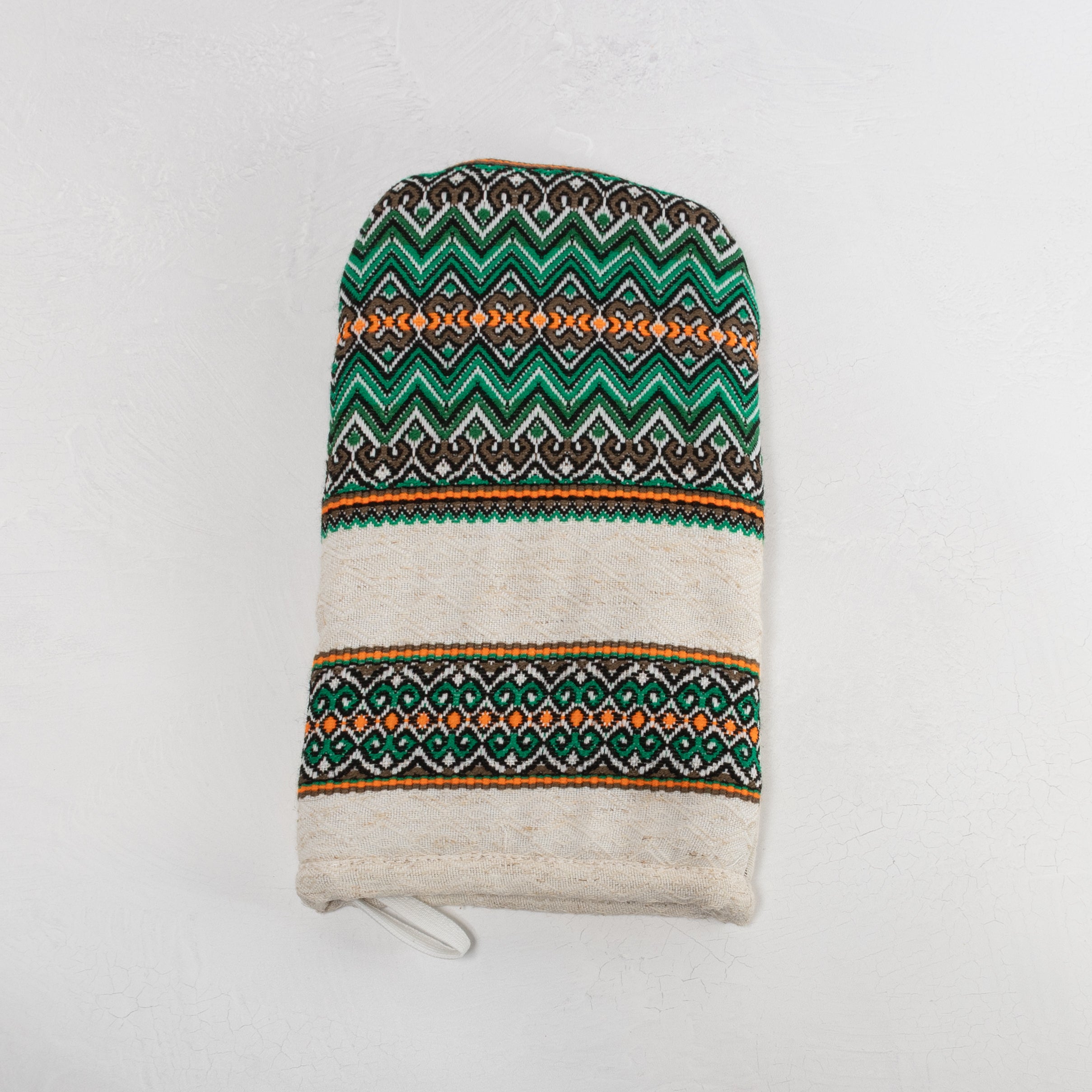 Embroidered Oven Mitt - Green