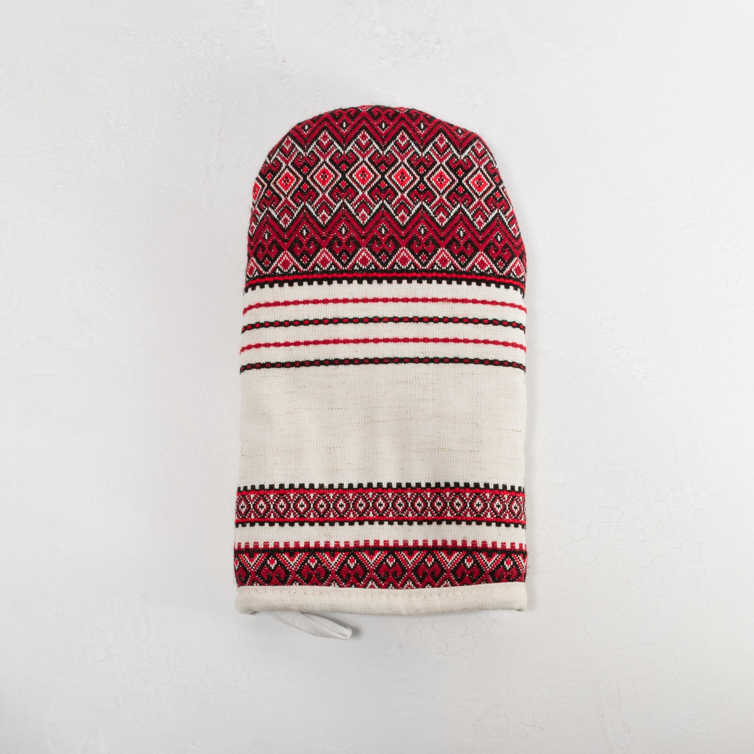 Embroidered Oven Mitt - Red