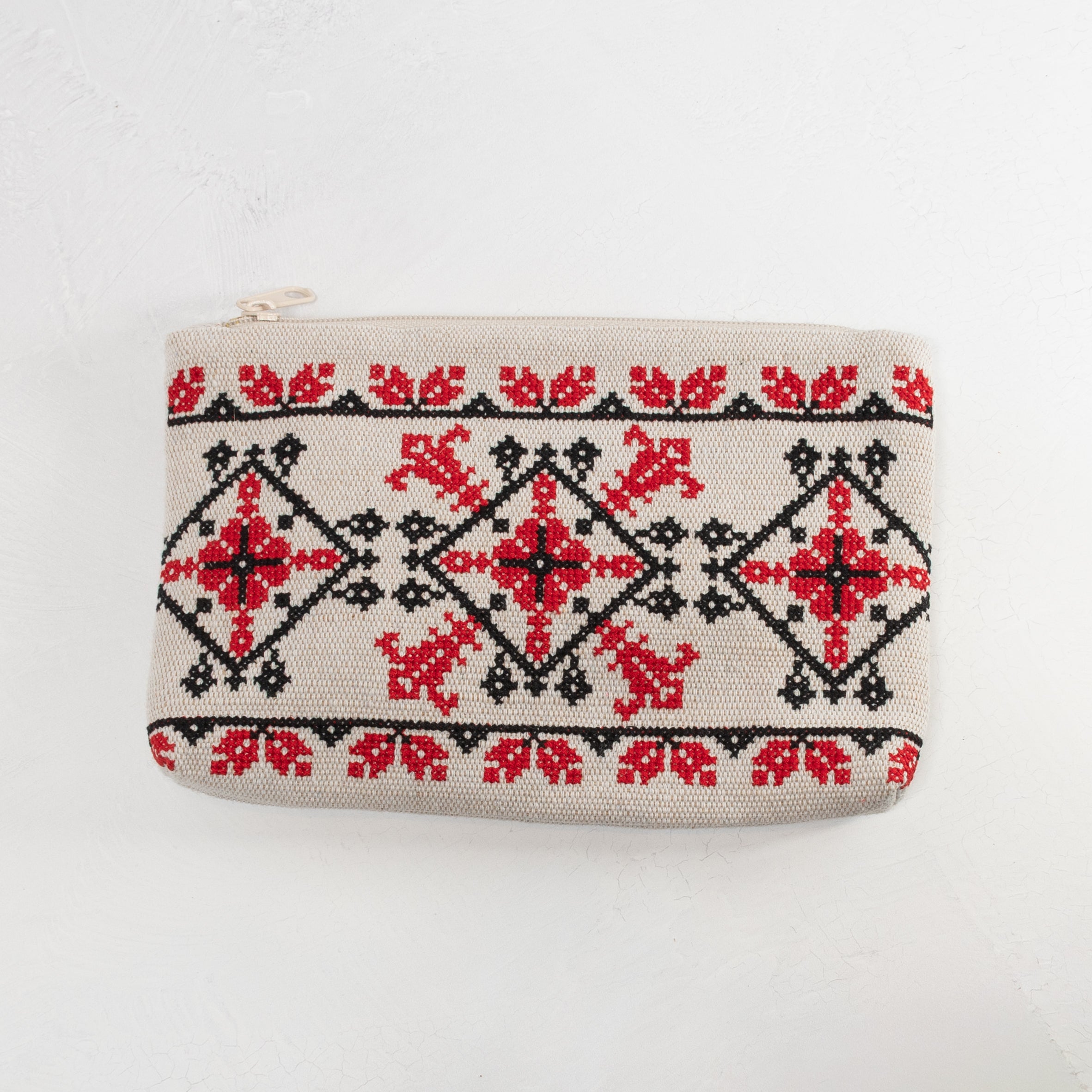 Embroidered Zip Pouch
