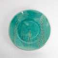 Glazed Ceramic Plate - Teal Wildgrass