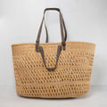 Open-Weave Tote with Leather Strap