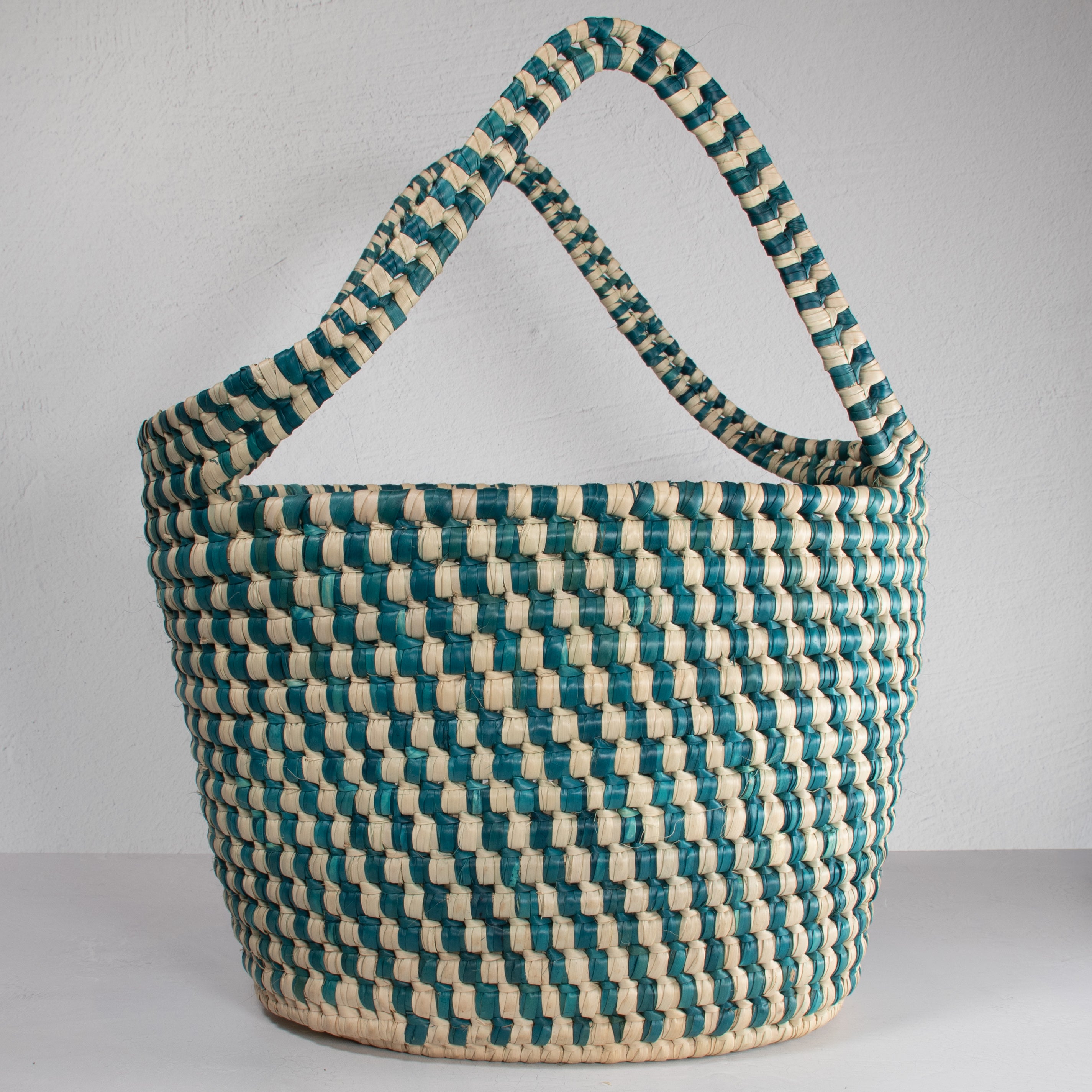 Lodwar Blue Check Woven Tote