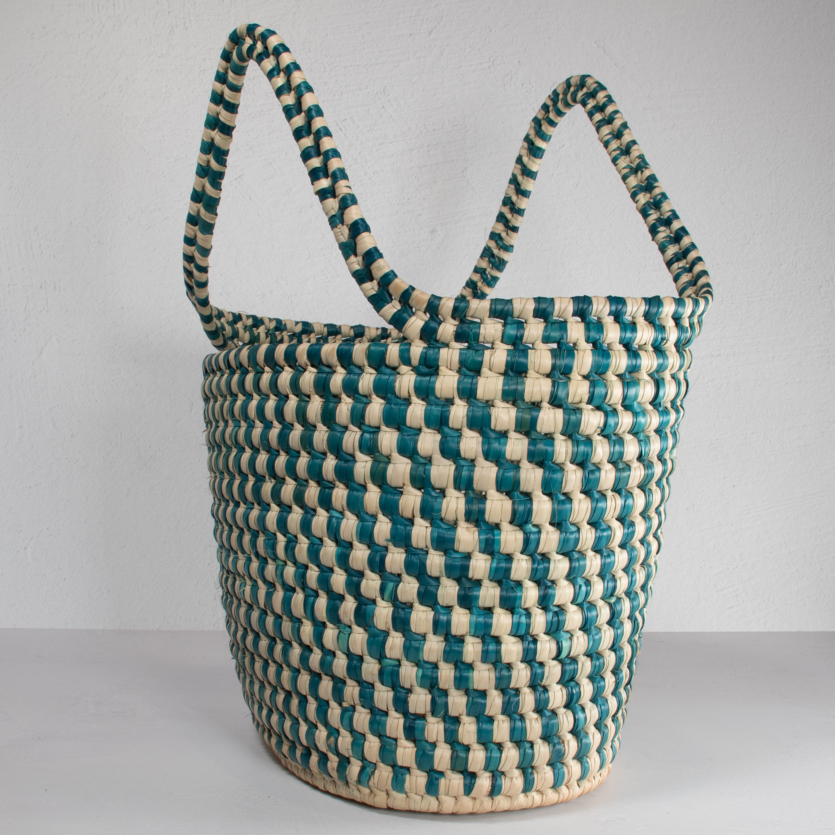 Lodwar Blue Check Woven Tote