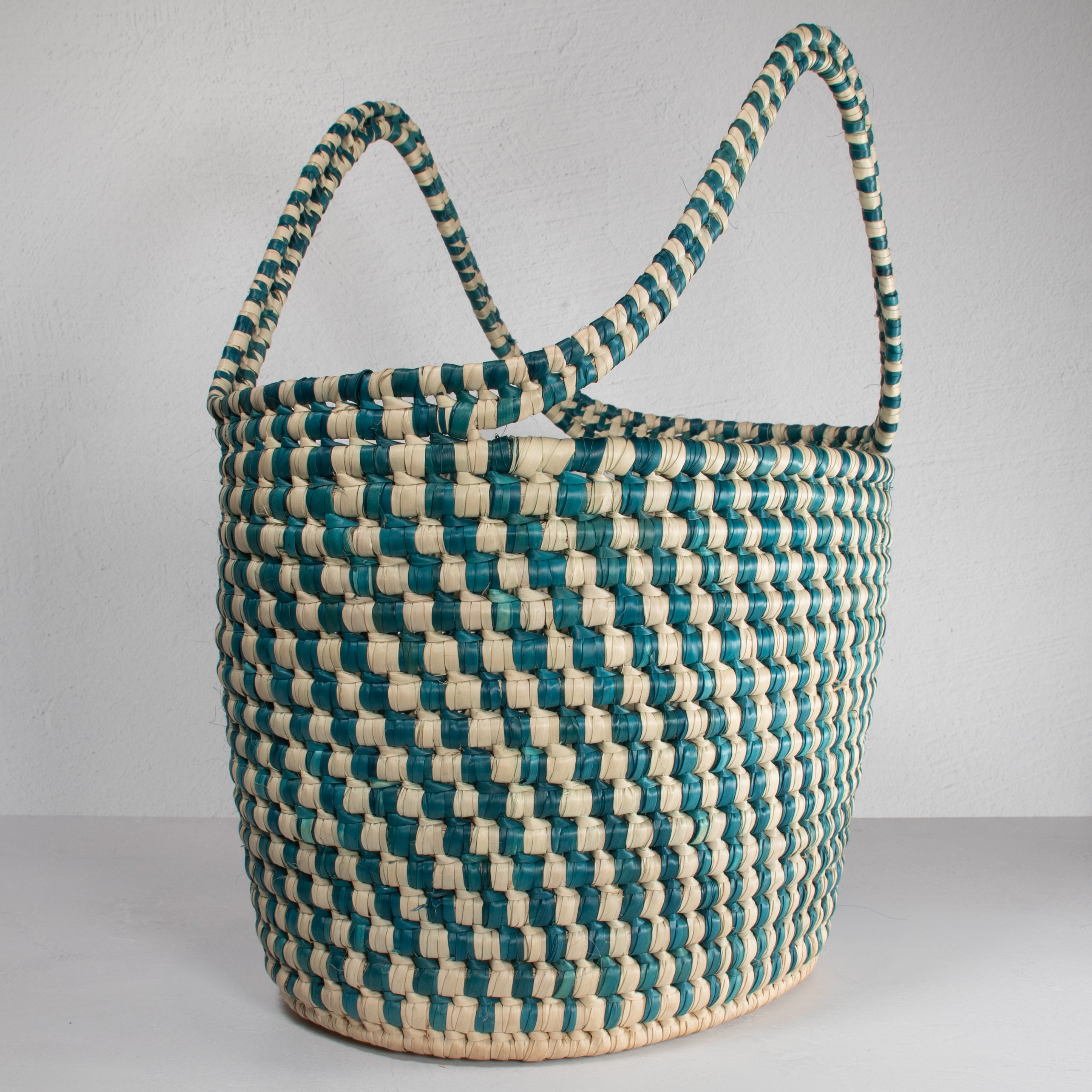 Lodwar Blue Check Woven Tote
