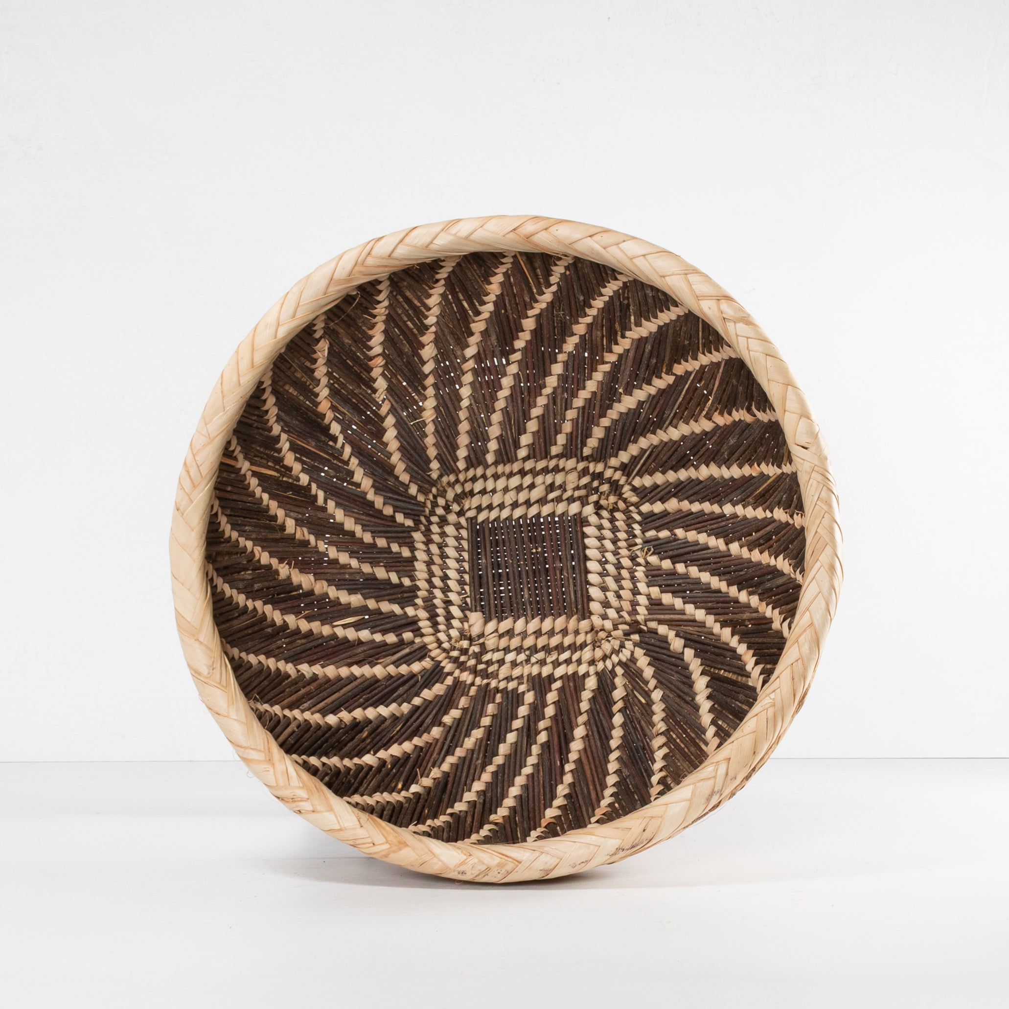Handwoven Wicker Bowl - Spiral Weave