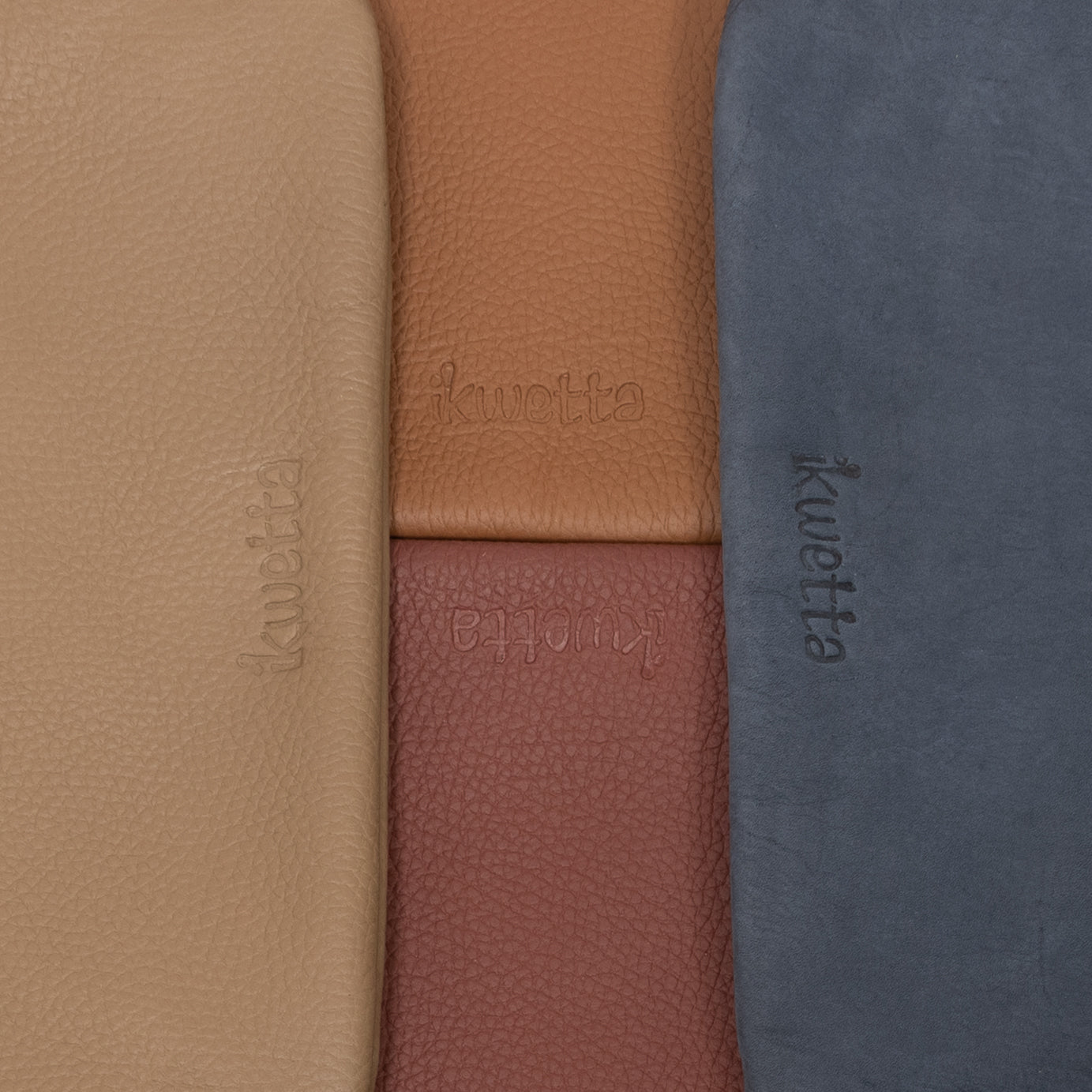 Leather Zip Pouch - Navy