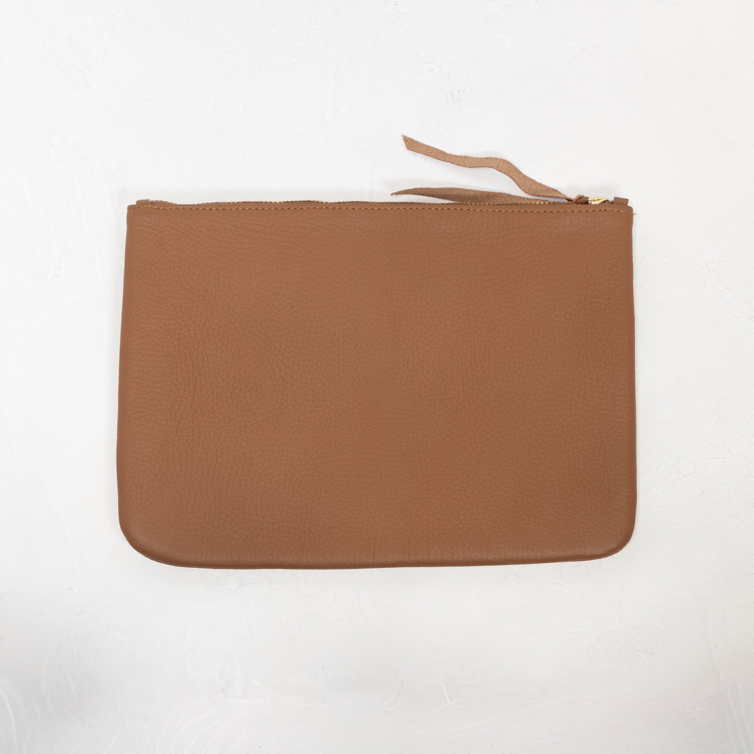Leather Zip Pouch - Tan