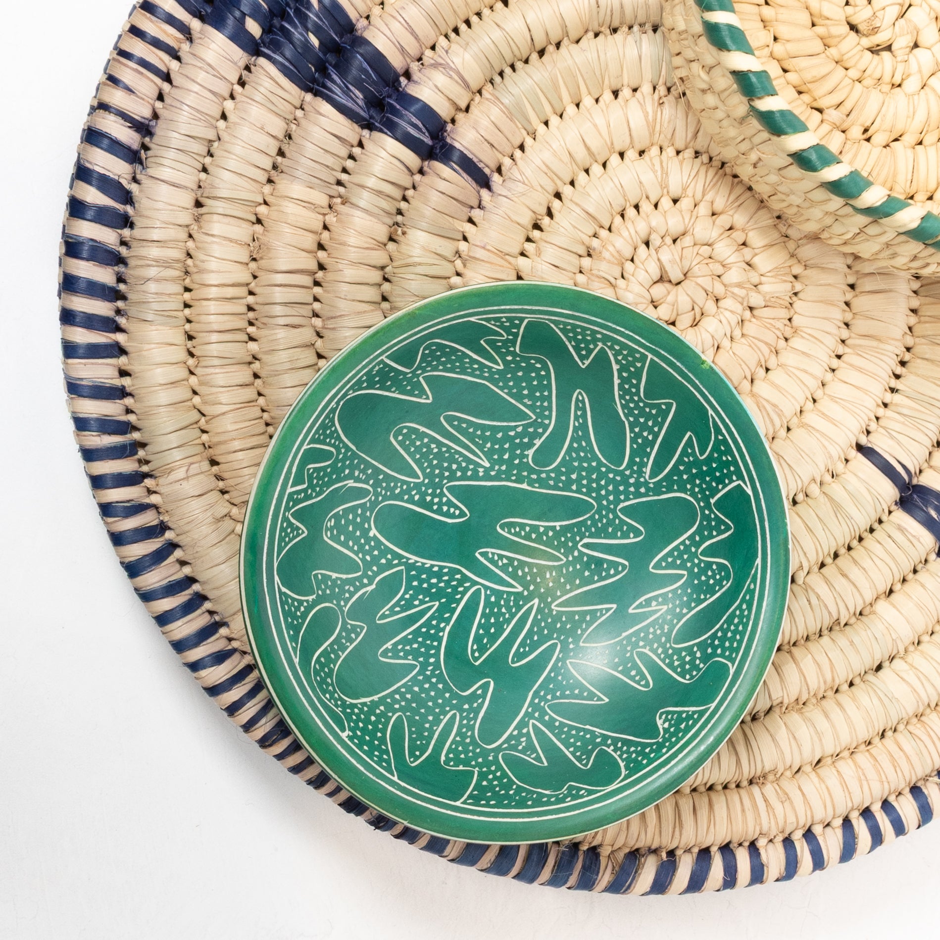 Small Catchall Dish - Green Linework