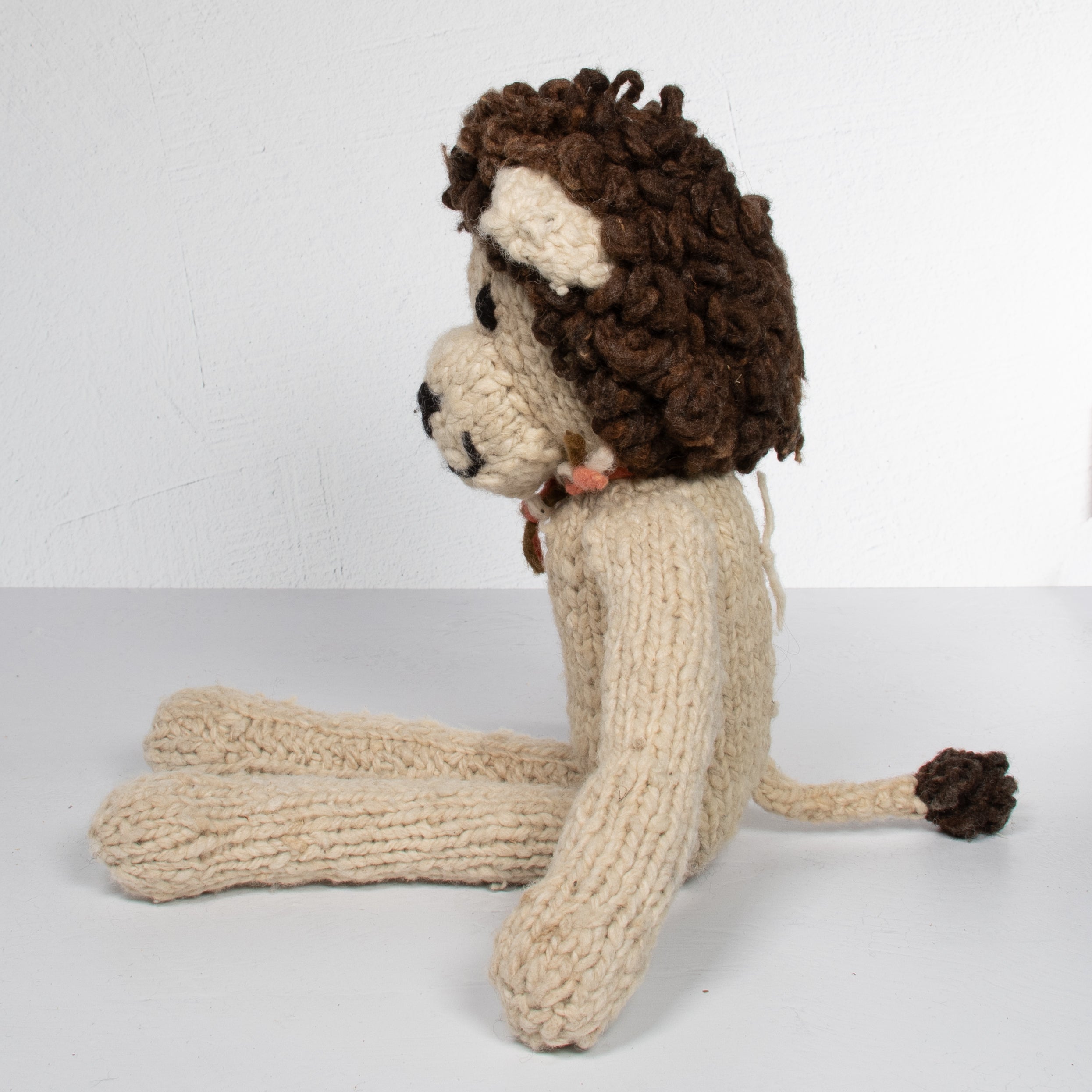 Hand-Knit Wool Lion Soft Toy