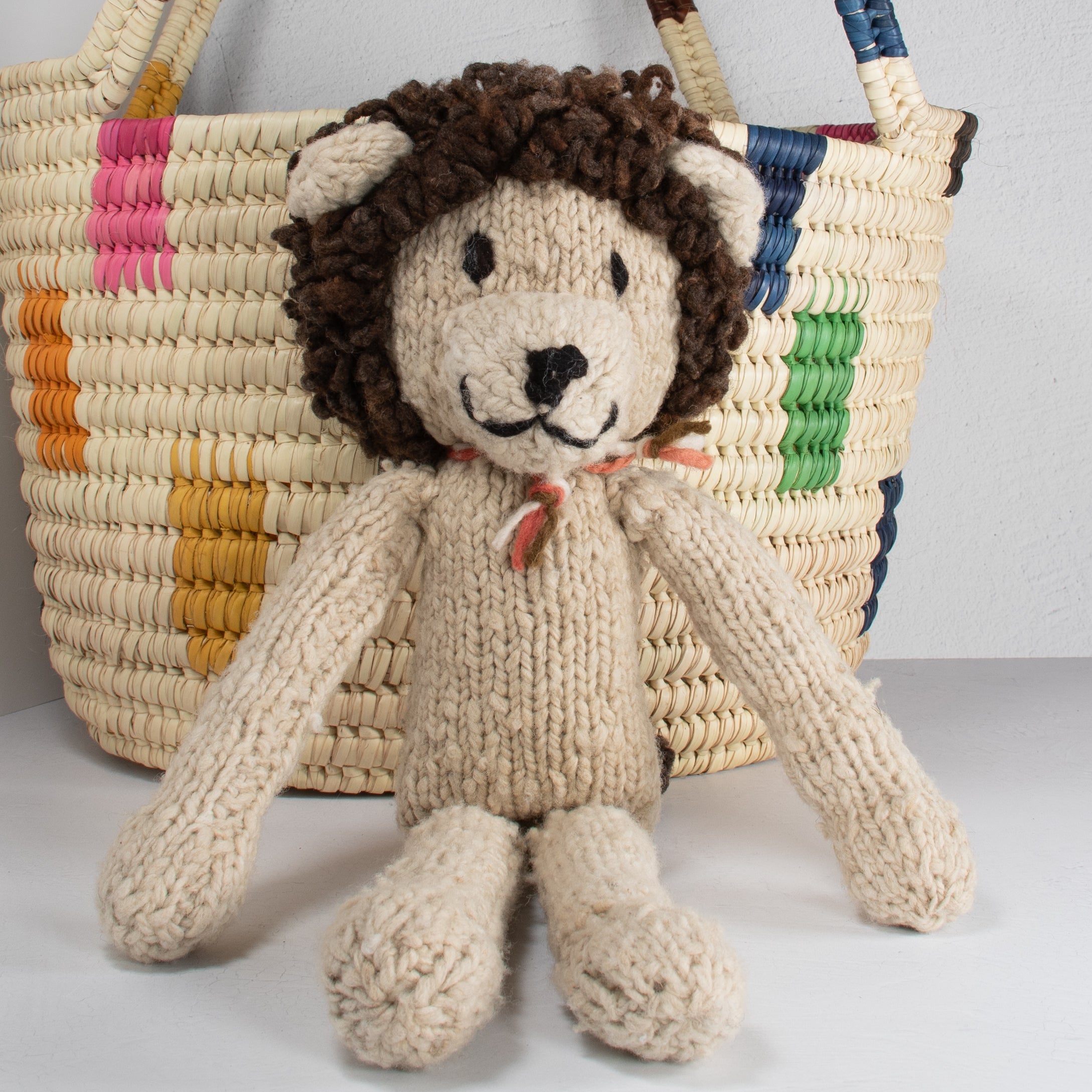 Hand-Knit Wool Lion Soft Toy