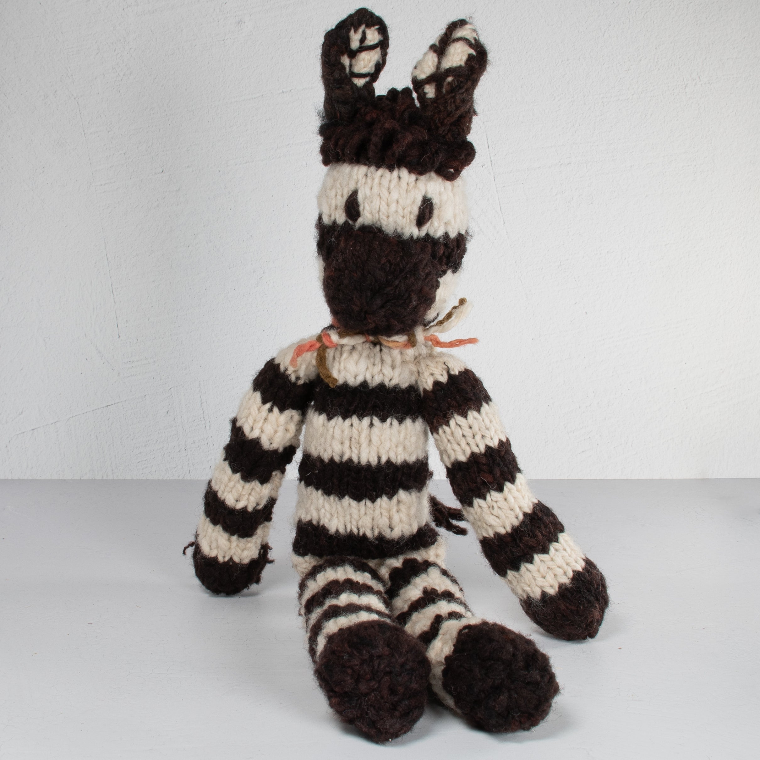 Hand-Knit Wool Zebra Soft Toy