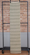 100% Cotton Table Runner - Sage Grid