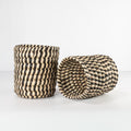 Handwoven Tall Catchall Basket - Black & Natural