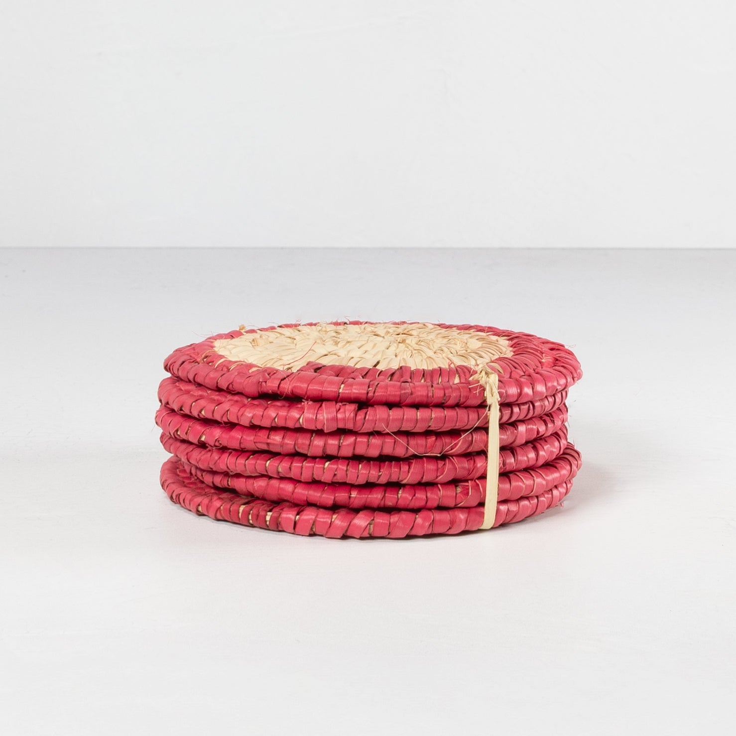 Handwoven Coaster Set - Deep Pink (Set of 6)