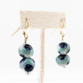 Blue Speckled Bead Earrings