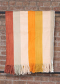 100% Cotton Throw Blanket - Striped Earth Tones