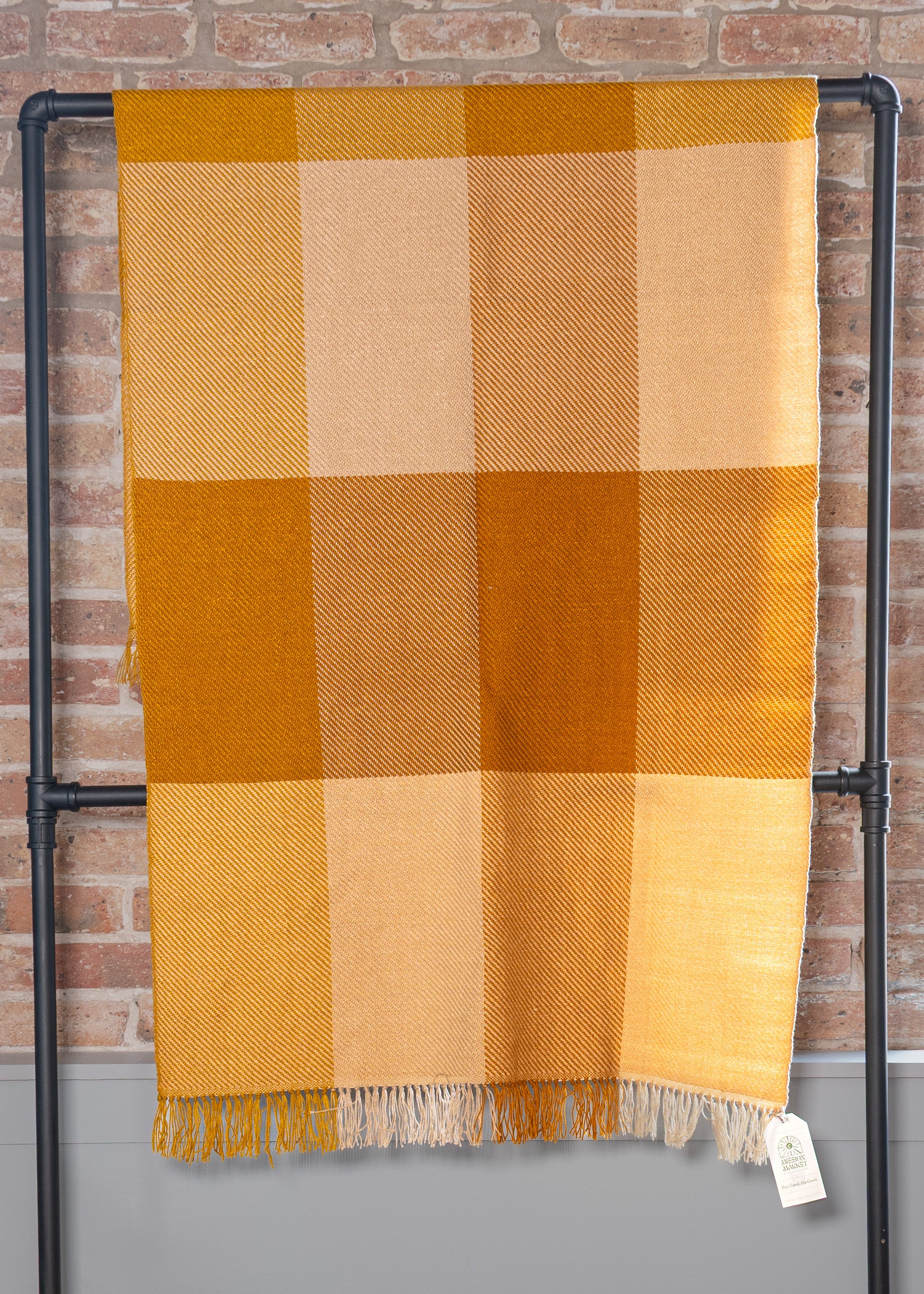 Woven Throw Blanket - Warm Mustard Ombre