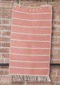 100% Cotton Handloomed Small Rug - Soft Blush