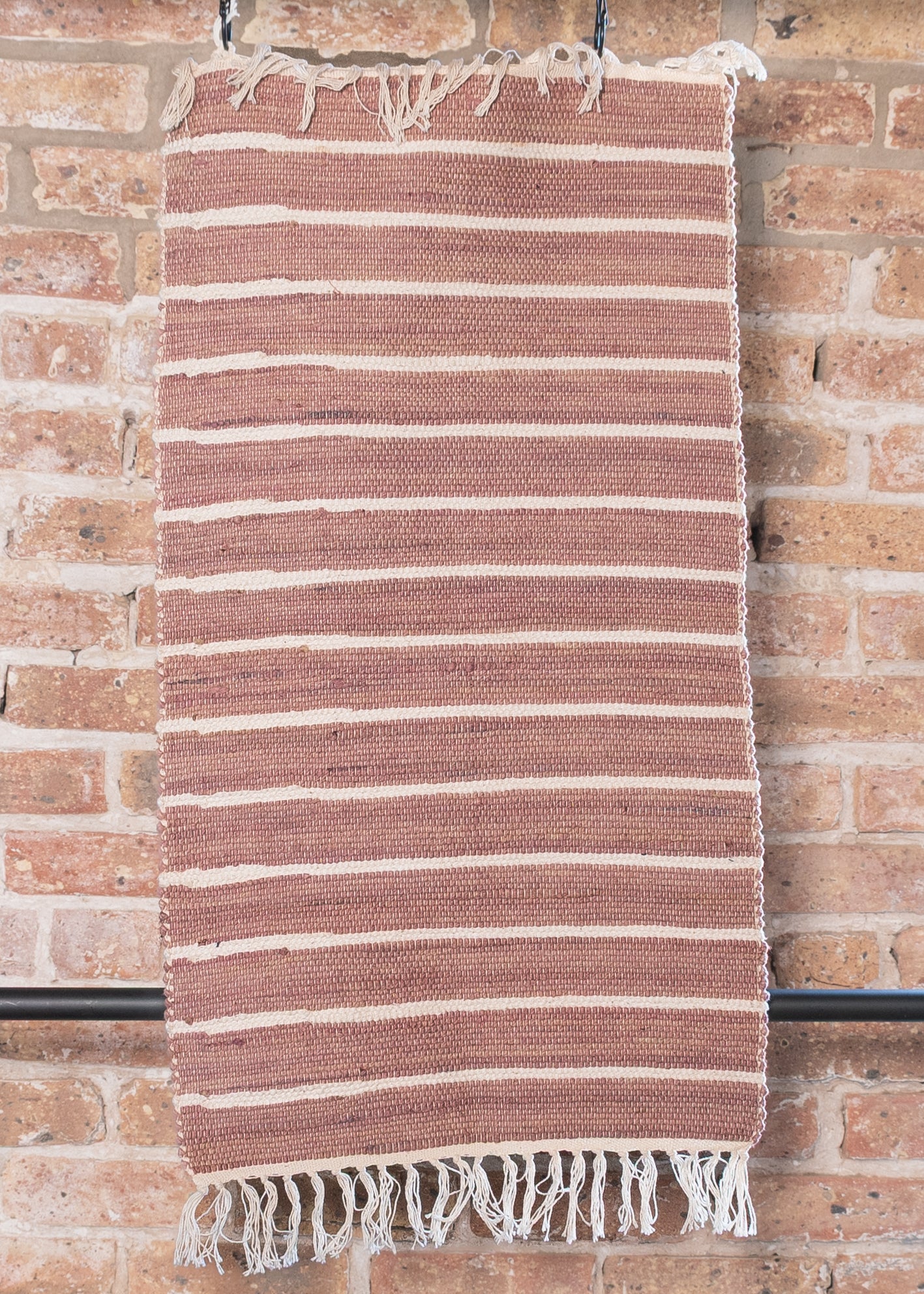 100% Cotton Handloomed Small Rug - Rose