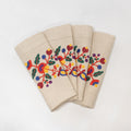 Embroidered Floral Linen Napkin Set (Set of 4)
