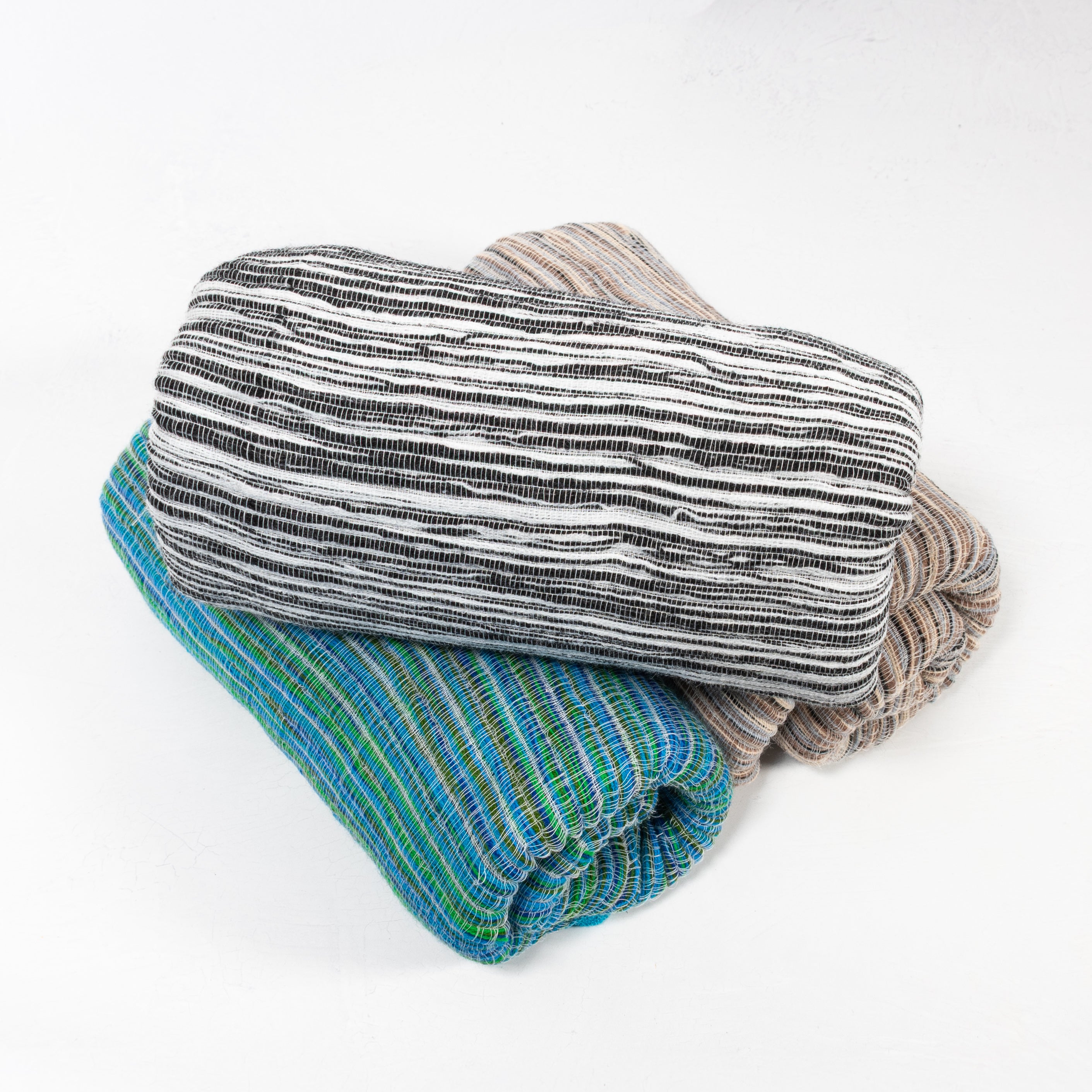 Handwoven 100% Cotton Scarf – Black & Ivory