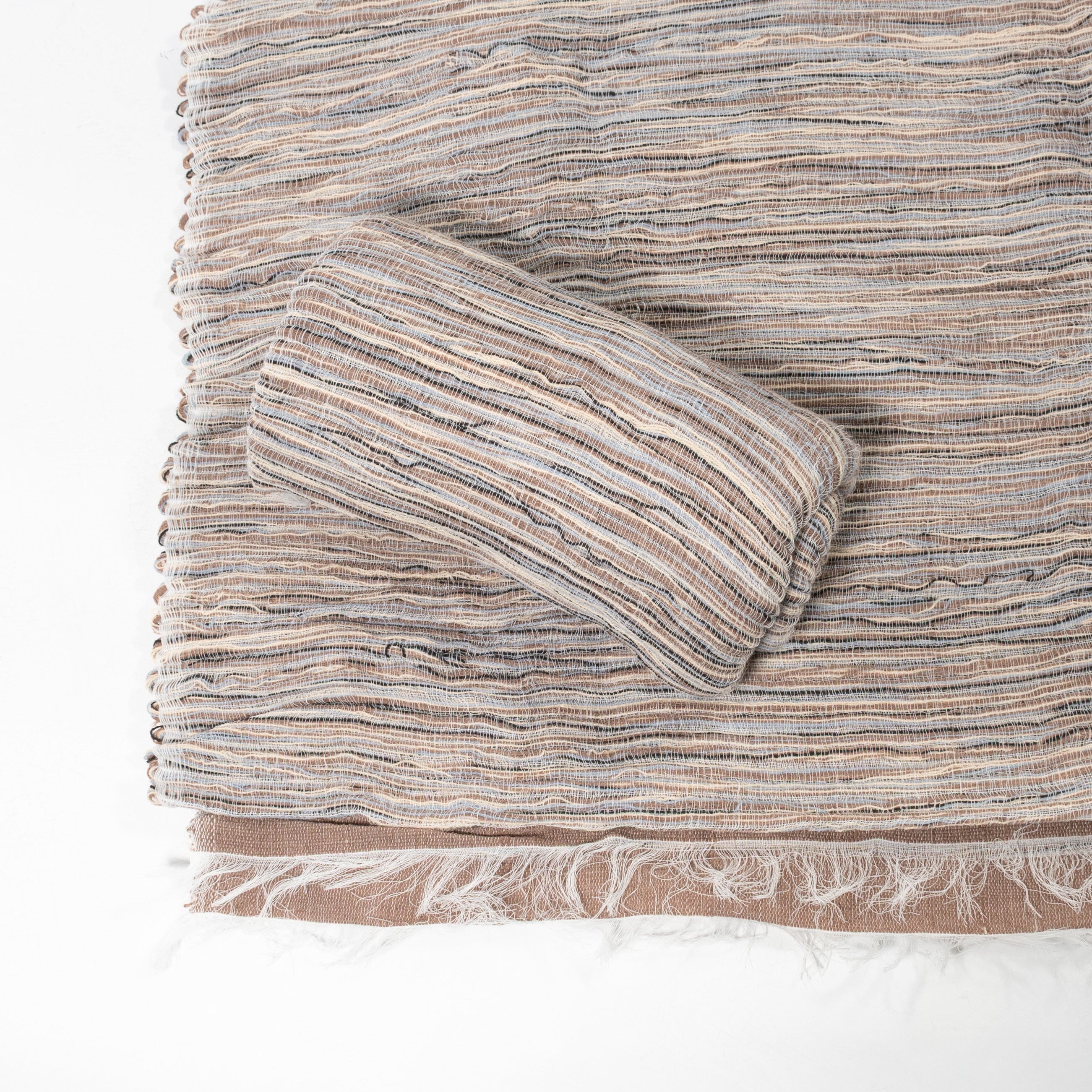 Handwoven 100% Cotton Scarf – Heather Grey