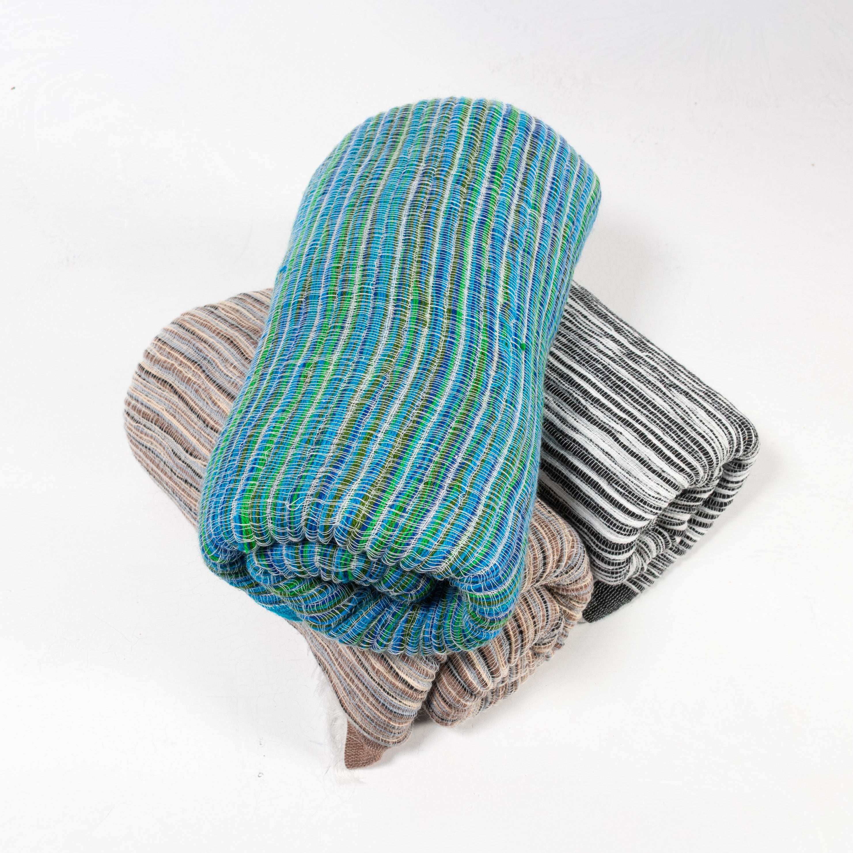 Handwoven 100% Cotton Scarf – Indigo Mix