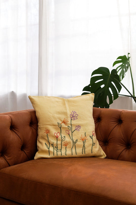 Embroidered Bouquet Leaf Pillowcase