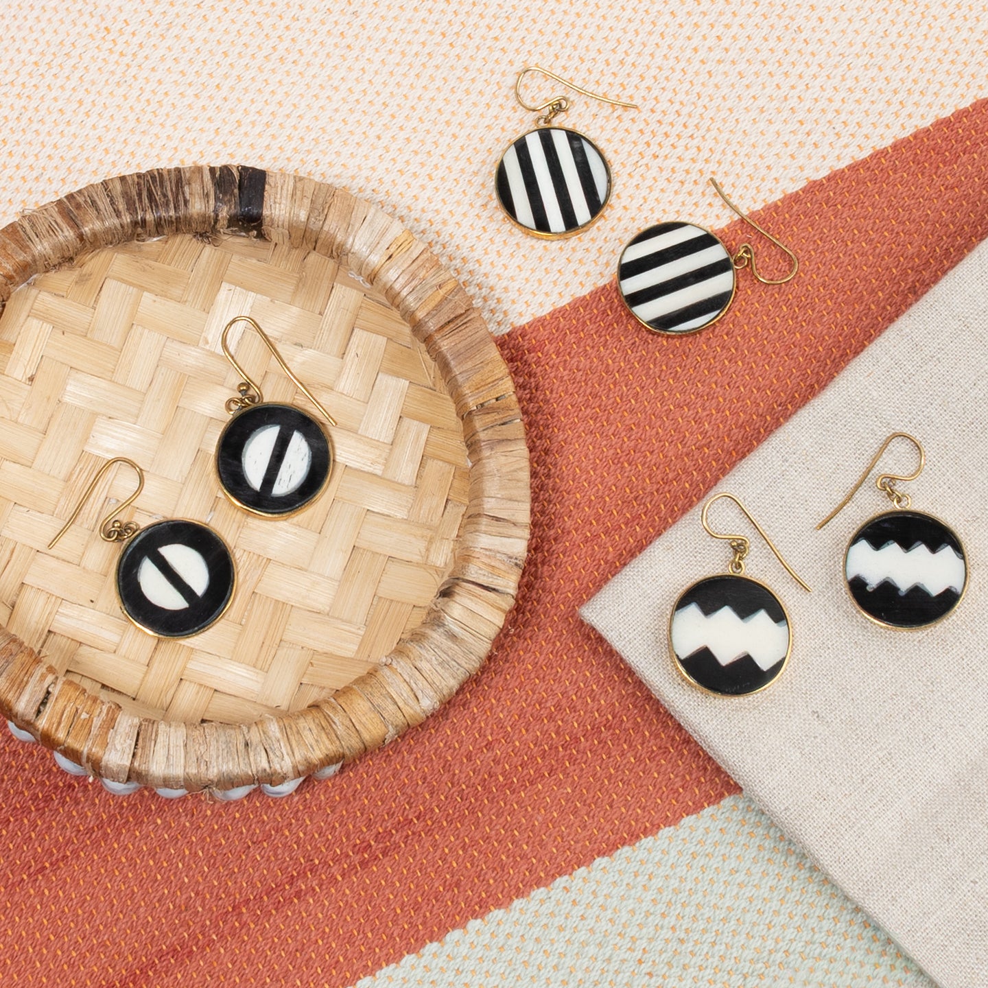 Black & White Drop Earrings